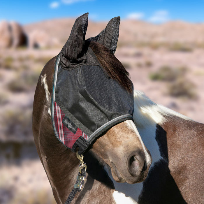 Kensington UViator Horse/Equine Fly Mask with Ears | 90% UV Protection in Merlot