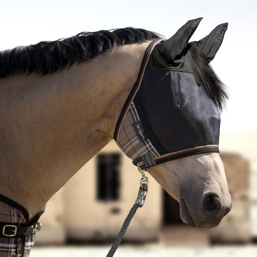 Kensington UViator Horse/Equine Fly Mask with Ears 90% UV Protection in Deluxe Black
