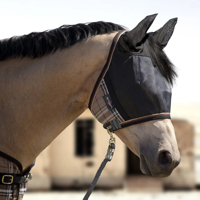 Kensington UViator Horse/Equine Fly Mask with Ears 90% UV Protection in Deluxe Black