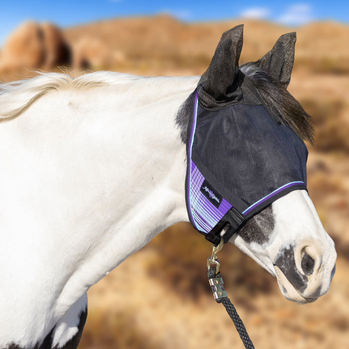 Kensington UViator Horse/Equine Fly Mask with Ears 90% UV Protection in Lavender Mint