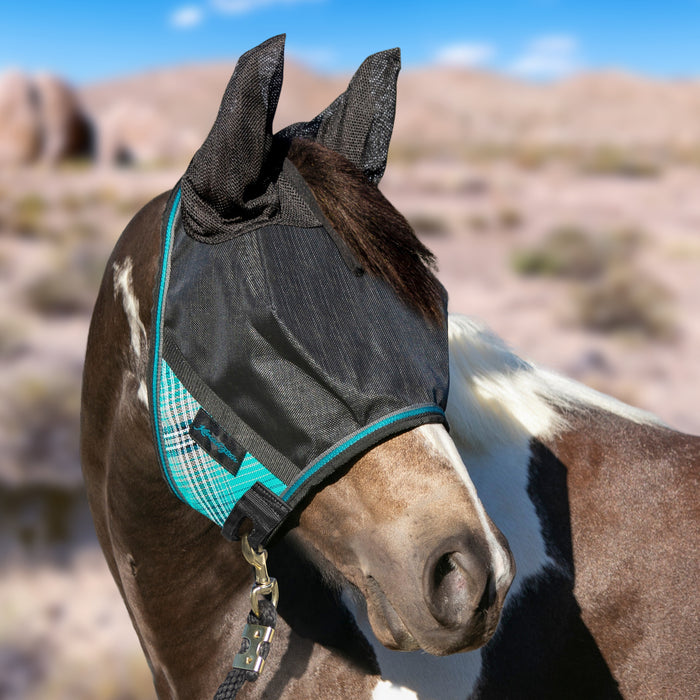 Kensington UViator Horse/Equine Fly Mask with Ears 90% UV Protection in Atlantis