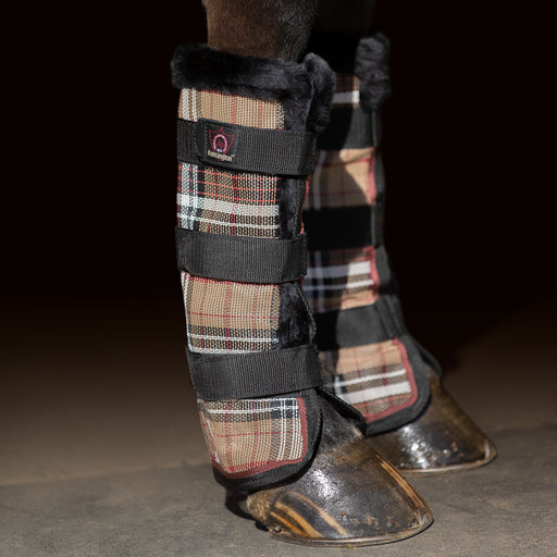 Kensington Equine Horse Fly Boots with Fleece | UV + Fly Protection In Deluxe Black