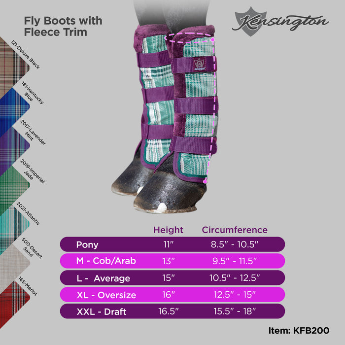 Horse Fly Boots with Fleece - Pair