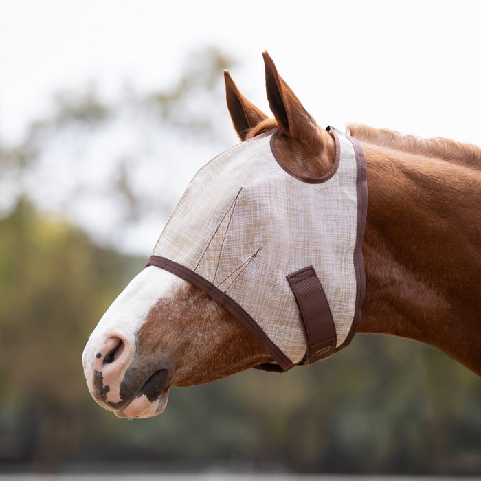 73% UV Fly Mask with Web Trim - Dual Ear Opening & Forelock Freedom