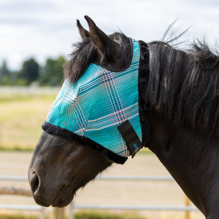 73% UV Draft Fly Mask with Fleece Trim - Open Ear Design with Forelock Freedom
