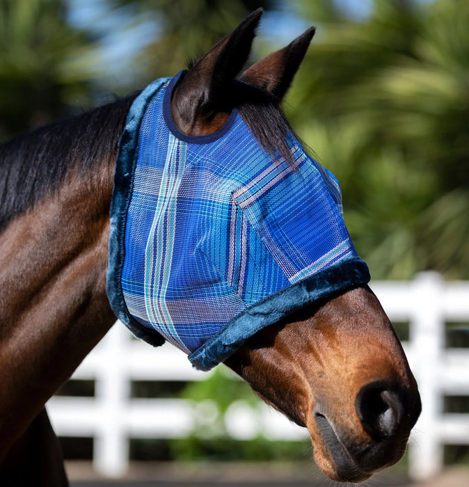 Kensington Equine Horse Fly Mask w/ Fleece | UV blocking + Comfort In Kentucky Blue