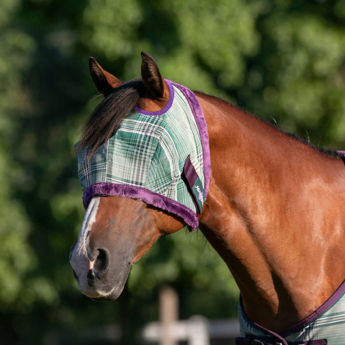 Kensington Equine Horse Fly Mask w/ Fleece | UV blocking + Comfort In Imperial Jade