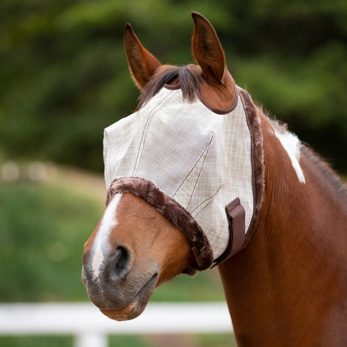 Kensington Equine Horse Fly Mask w/ Fleece | UV blocking + Comfort In Desert Sand