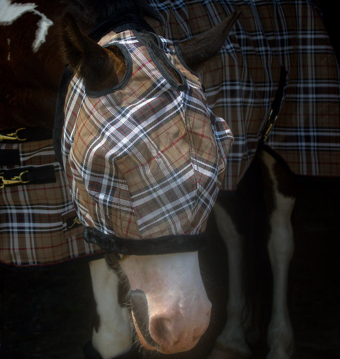 Draft Fly Mask with Fleece Trim - Dual Ear Holes