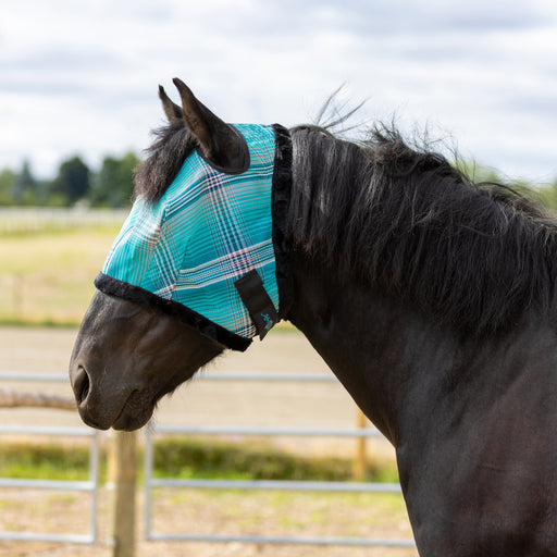 Draft Fly Mask with Fleece Trim - Dual Ear Holes - 73% UV Blocking