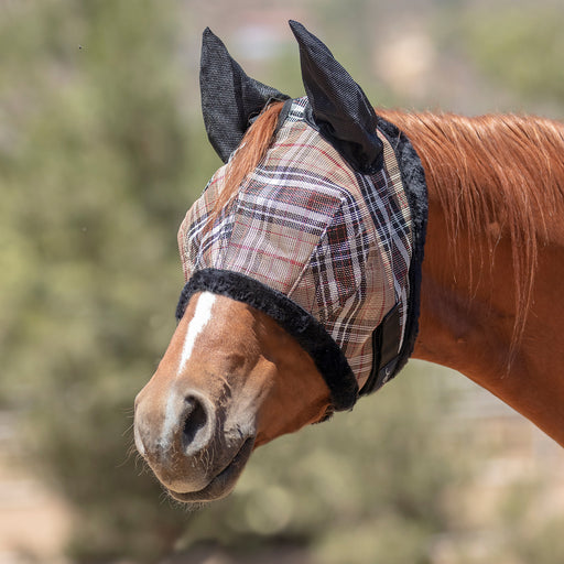 Kensington Equine Horse Fly Mask w/ Fleece & Ears | UV + Comfort In Deluxe Black