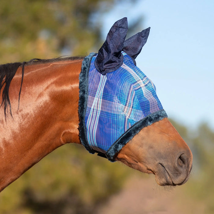 Kensington Equine Horse Fly Mask w/ Fleece & Ears | UV + Comfort In Kentucky Blue