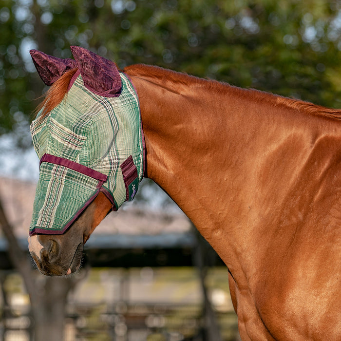 Kensington Equine Horse Fly Mask w/ Ears & Nose Full UV Coverage In Imperial Jade
