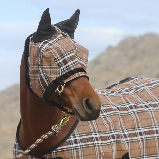 Kensington Equine Horse Fly Mask w/ Ears | UV blocking + Durable  In Deluxe Black