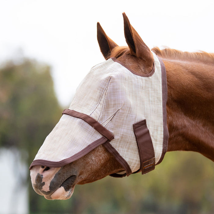 Kensington Equine Horse Fly Mask w/ Nose | UV blocking + Durable In Desert Sand