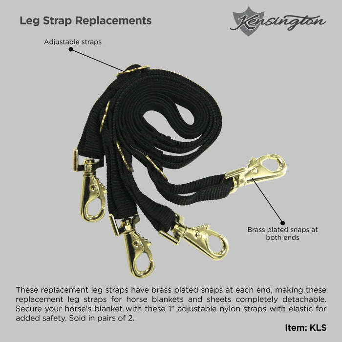 EquineWear Laundering Horse Blanket Tail Strap – Black Elastic Strap For Turnout Blankets