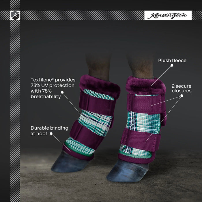 Kensington Equine Mini Horse Fly Boots | Pair | UV + Fly Protection Infographic