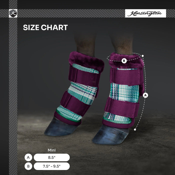 Kensington Equine Mini Horse Fly Boots | Pair | UV + Fly Protection Size Chart