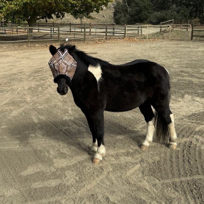 Mini Fly Mask with Fleece Trim & Dual Ear Openings 73% UV *New Design