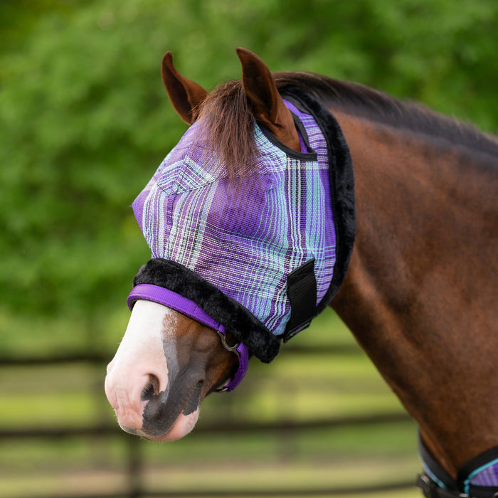 Mini Donkey Fly Mask with Fleece Trim - 73% UV Blocking