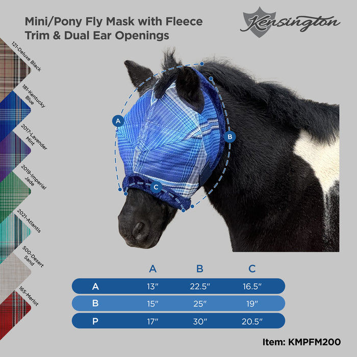 Mini Donkey Fly Mask with Fleece Trim - 73% UV Blocking