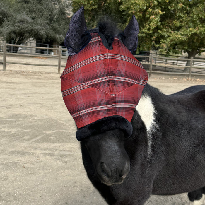Mini/Pony Fly Mask with Fleece Trim & Soft Mesh Ears 73% UV *New Style*