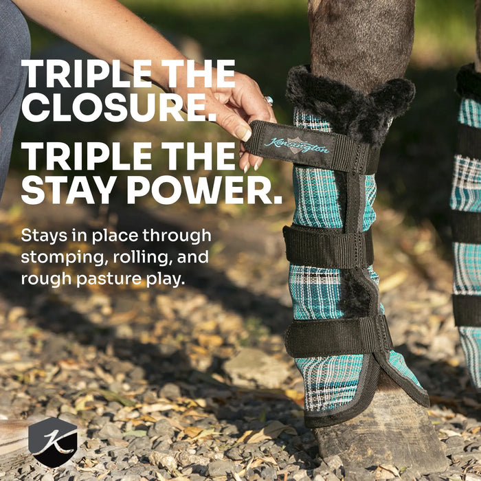 Kensington Equine Pony Fly Boots with Fleece | UV + Fly Protection Feature 2