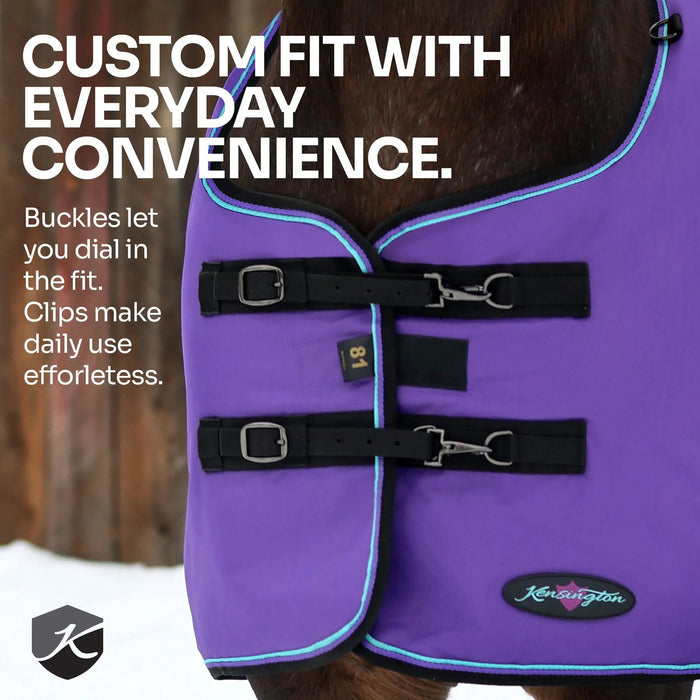 Bundle: Light-Weight 80g Winter Horse Turnout Blanket, Neck Warmer & Blanket Storage Bag Kensington Protective Products