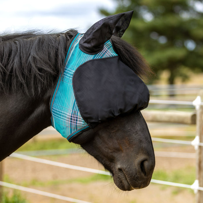 90% UV Draft Fly Mask Dartless UViator -  Soft Mesh Ears with Forelock Opening
