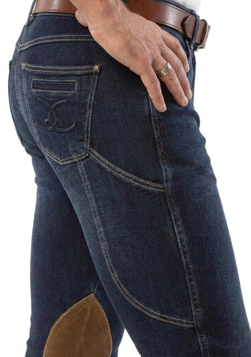 MEN'S NEW Equestrian Jean - Knee Patch with Cell Phone Pocket - Vintage Wash
