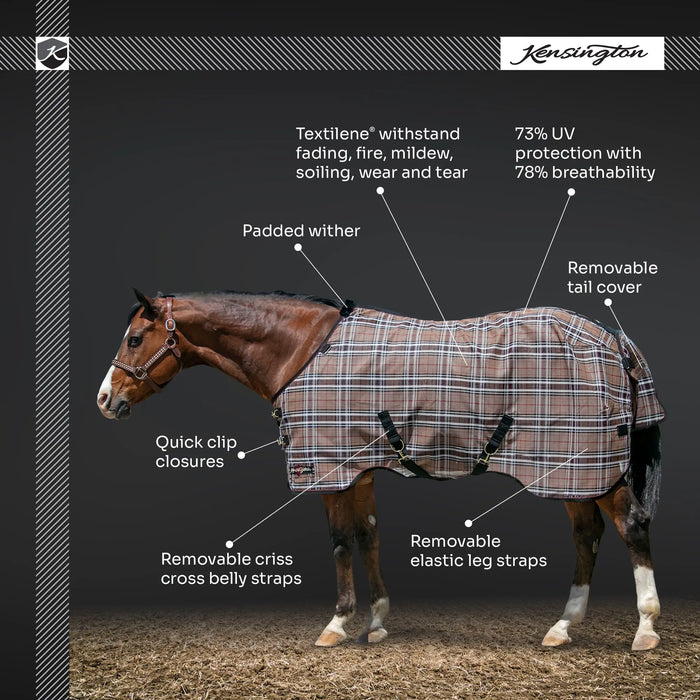 Kensington Equine Horse Fly Sheet | Breathable 73% UV Protection Infographic