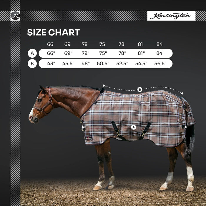 Kensington Equine Horse Fly Sheet | Breathable 73% UV Protection Size Chart