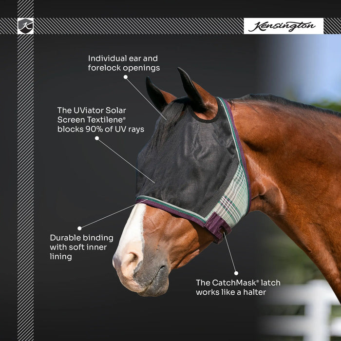thumbnail image 2 of Kensington Signature Fly Mask With Removable Nose Protects Horses Face | Seychelles 2 of 10