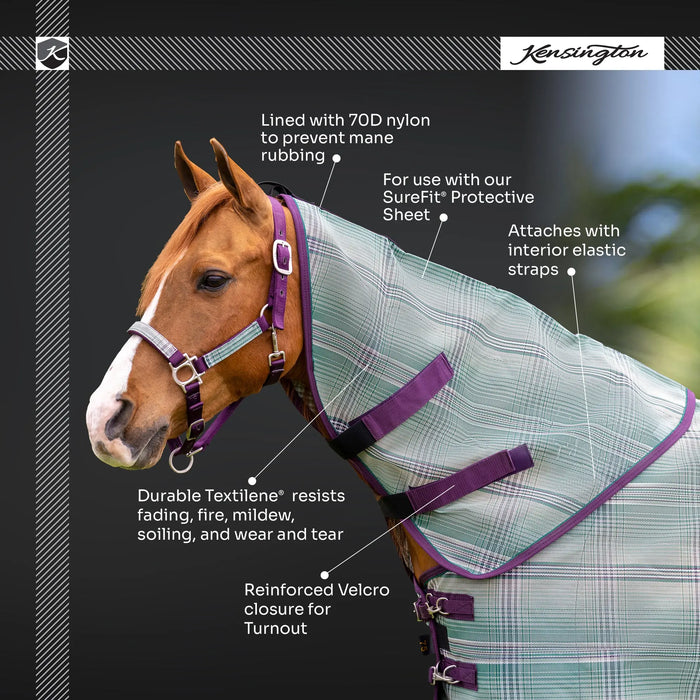 Horse Protective Neck Cover - Pairs with Fly Sheet - 73% UV Blocking Kensington Protective Products