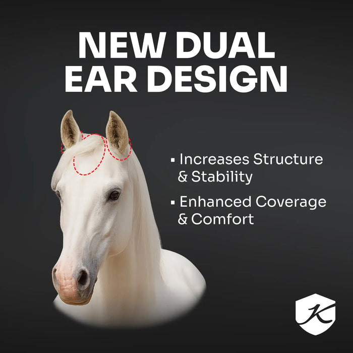 Kensington Equine Mini Horse Fly Mask with Fleece Trim | UV Blocking Ear 