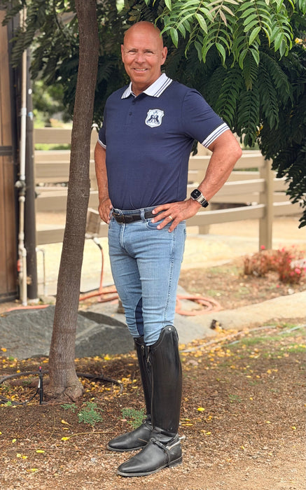 MEN'S NEW Equestrian Jean - Knee Patch with Cell Phone Pocket - Faded Blue