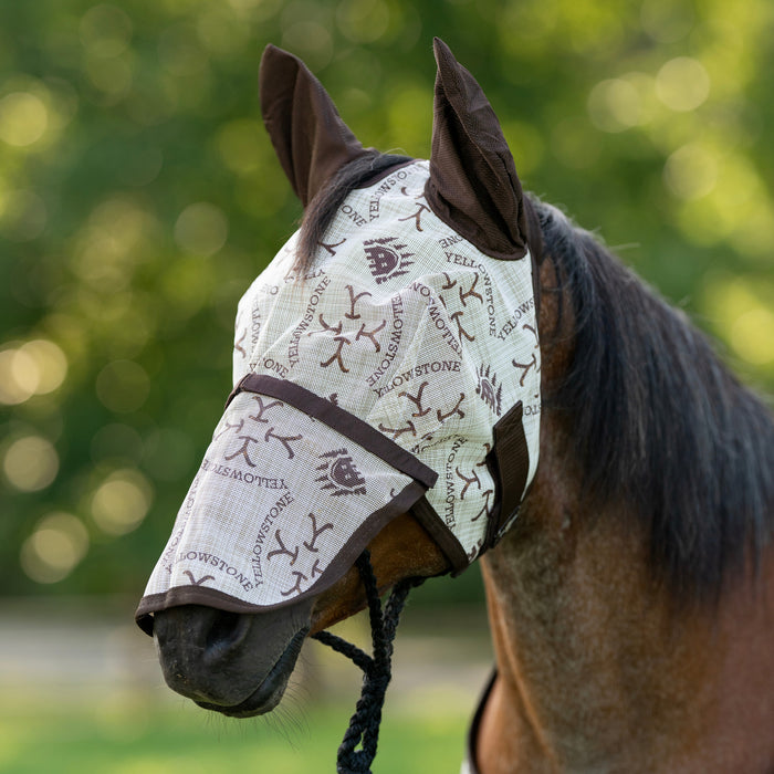 Yellowstone 73% UV Fly Mask with Removable Nose - Soft Mesh Ears & Forelock Opening