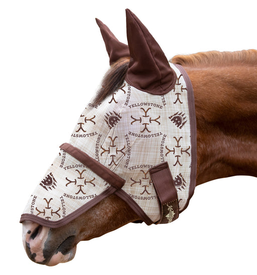 Yellowstone 73% UV Fly Mask with Removable Nose - Soft Mesh Ears & Forelock Opening