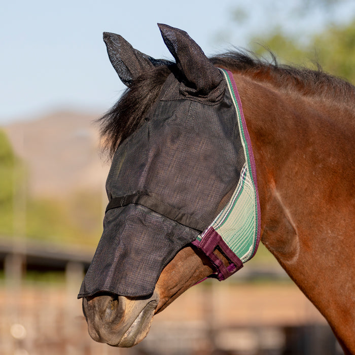 UViator CatchMask Fly Mask with Long Nose, Ears & 90% UV Protection