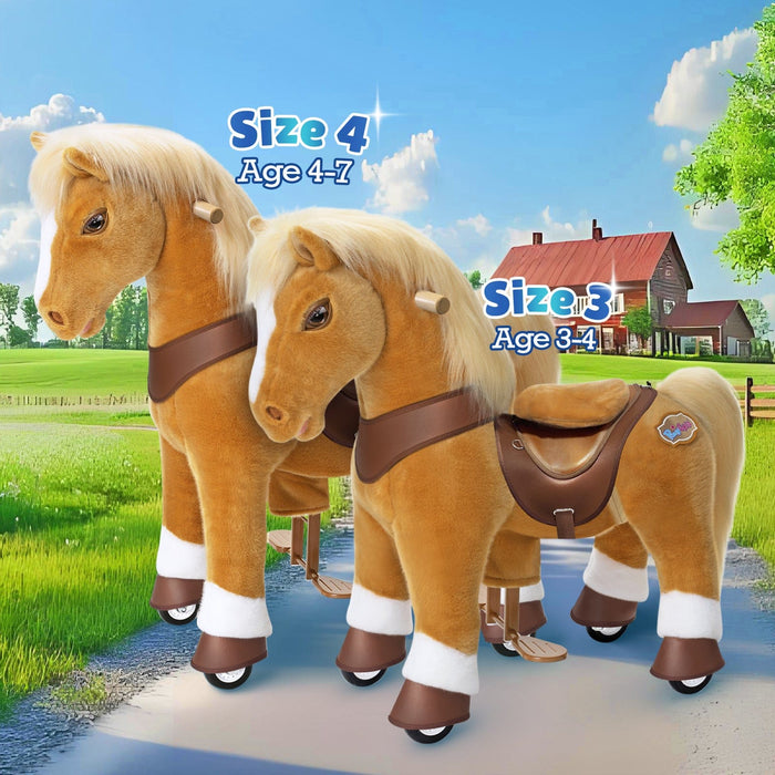 Model Y® Horse Ride-On Toy Age 4–7 – Light Brown