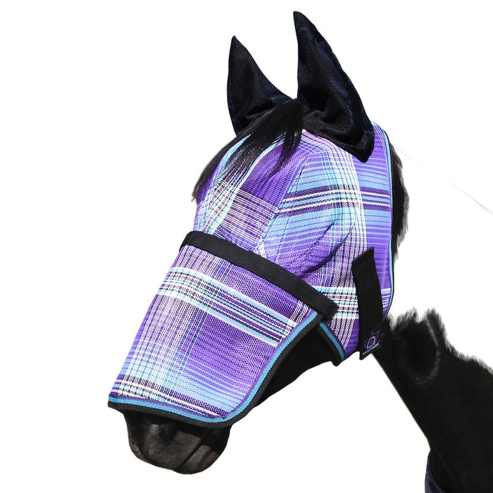 73% UV Fly Mask with Removable Nose - Soft Mesh Ears & Forelock Opening