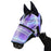 Draft fly mask with ears and long nose in purple. 