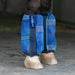 Royal bubble fly boots on horse leg.