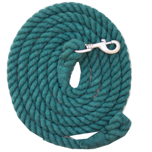 Cotton horse lead rope in teal.