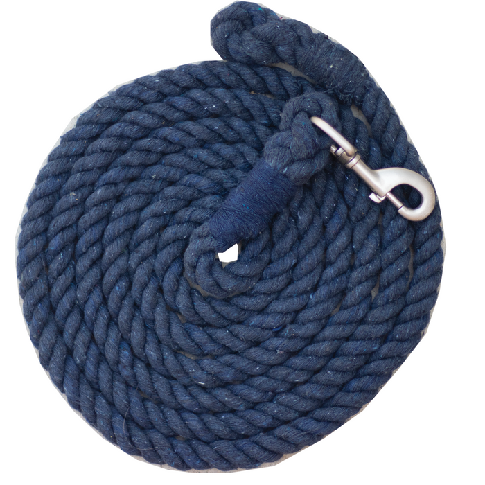 Cotton horse lead rope in navy.