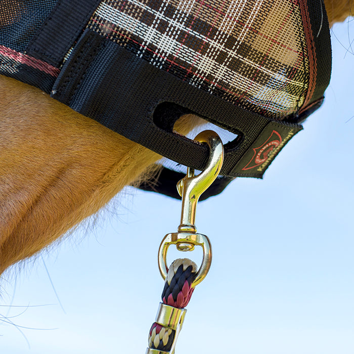 Catch mask feature. Mask doubles as a halter