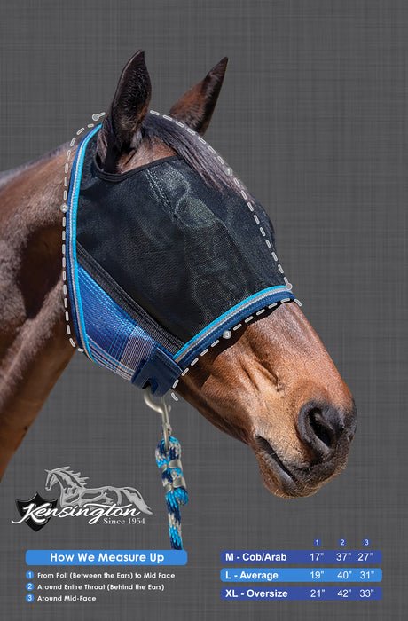 90% UV Fly Mask CatchMask UViator - Open Ear Design with Forelock Freedom