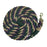 Tri colored horse lead rope in hues of beige, hunter and purple. 