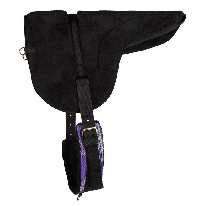 Black and purple plaid Fleece Bareback Pad