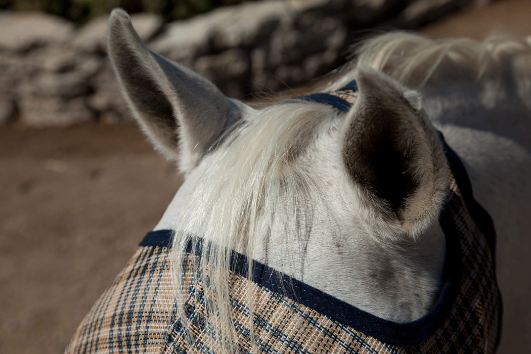 73% UV Fly Mask with Web Trim - Open Ear Design with Forelock Freedom